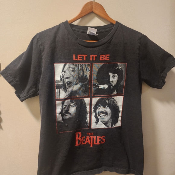 Classic Black Beatles 'Let It Be' Graphic Tee - Picture 1 of 3